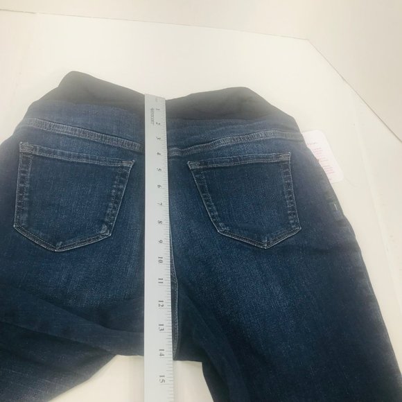 Isabel Maternity Women's Size 8 Crossover Panel Bermuda Blue Denim Short New - Picture 12 of 16